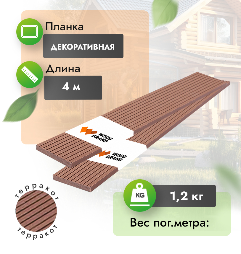 Декоративная планка «Терракот» 75x10 мм - Терракот