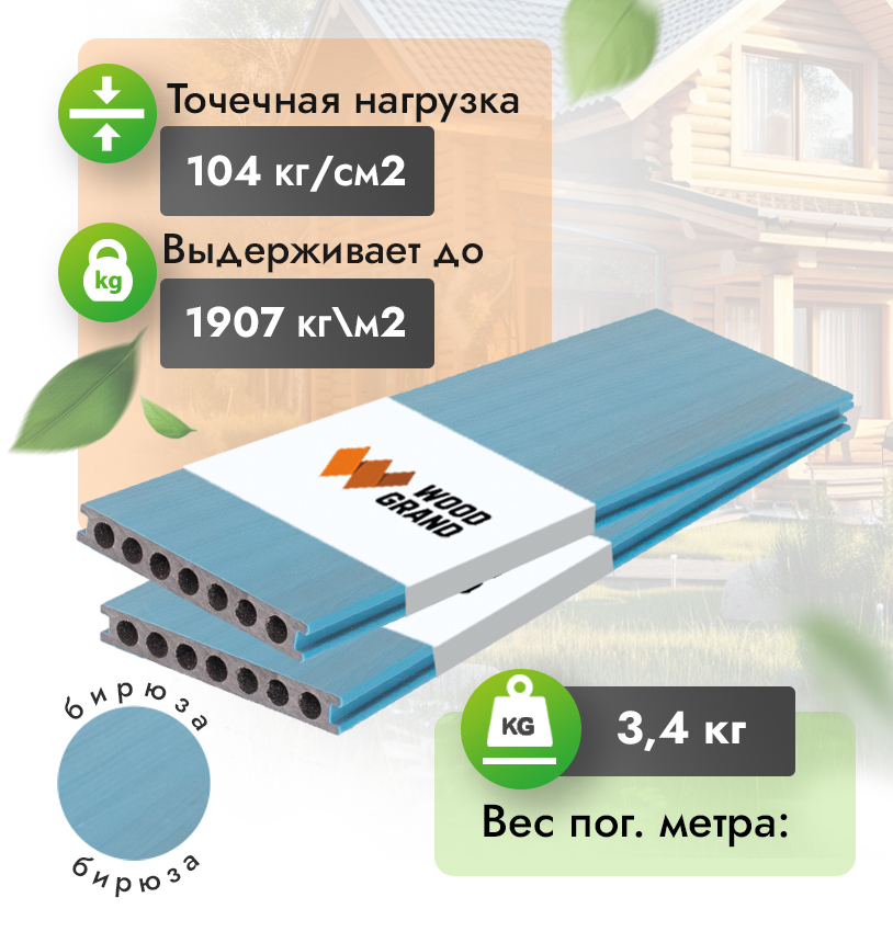 Террасная доска коэкструзионная 150х22 мм 